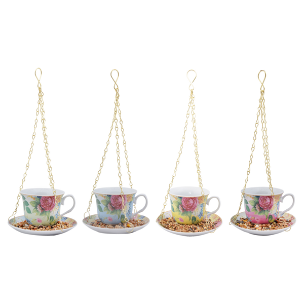 Vogelvoeder theekop roos