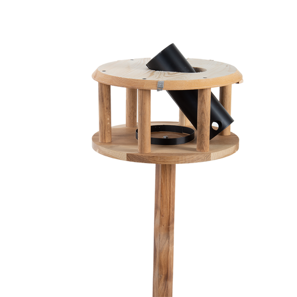 Voedertafel eiken zwart dak + silo