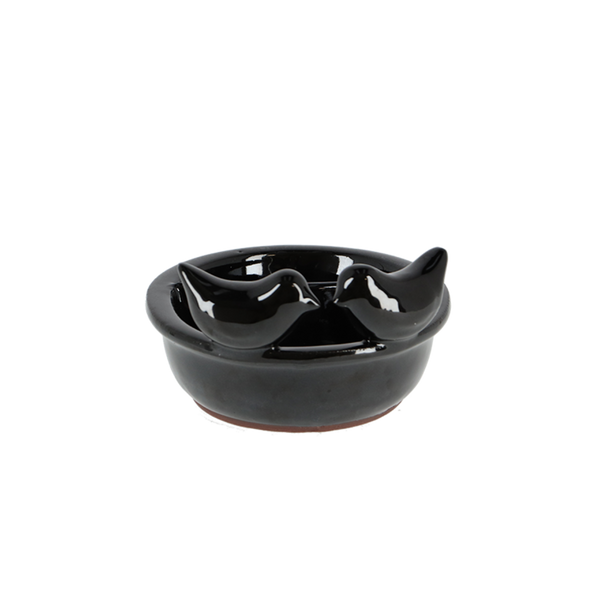 Voeder-/drinkschaal keramiek zwart