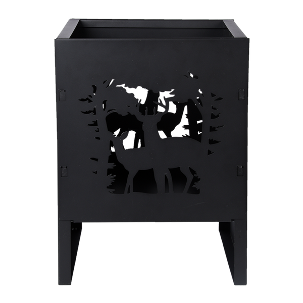 Vierkante vuurkorf met herten