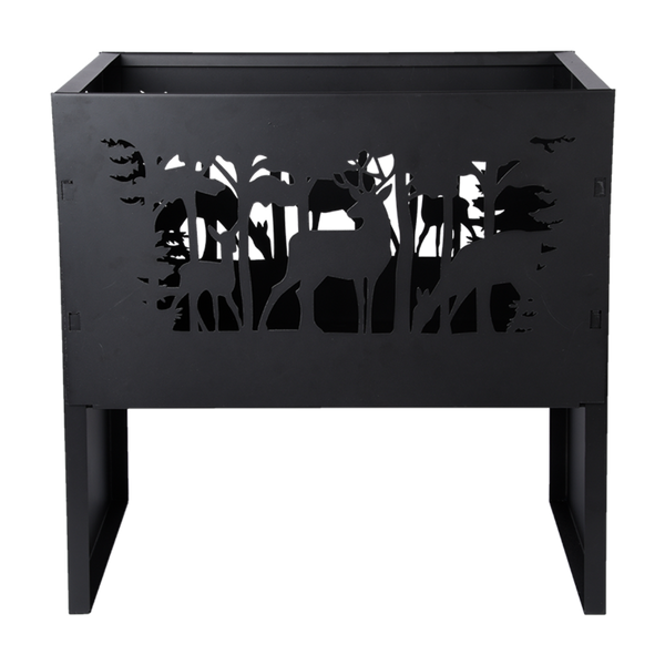 Rechthoekige vuurkorf met herten