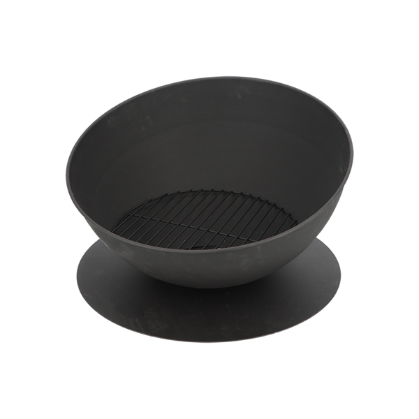 Vuurschaal schuin op schijf zwart