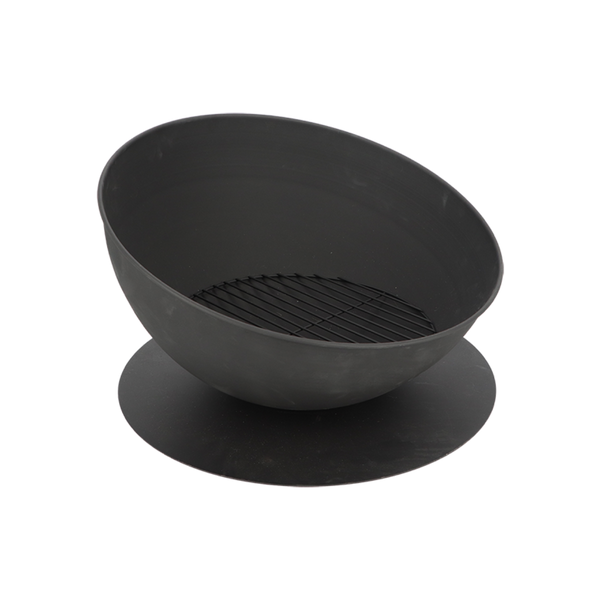 Vuurschaal schuin op schijf zwart