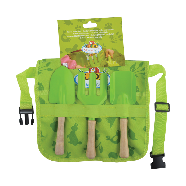 Kindertuingereedschap in gordel