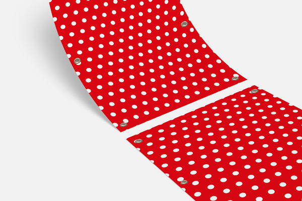 Balkondoek - stip rood/wit - enkelzijdig