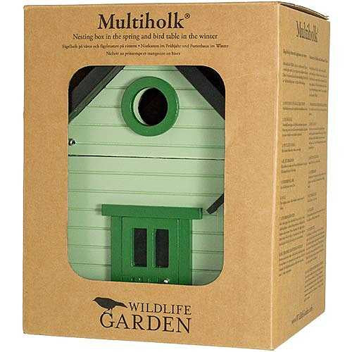 Multiholk lichtgroen vogelhuisje/voederhuisje