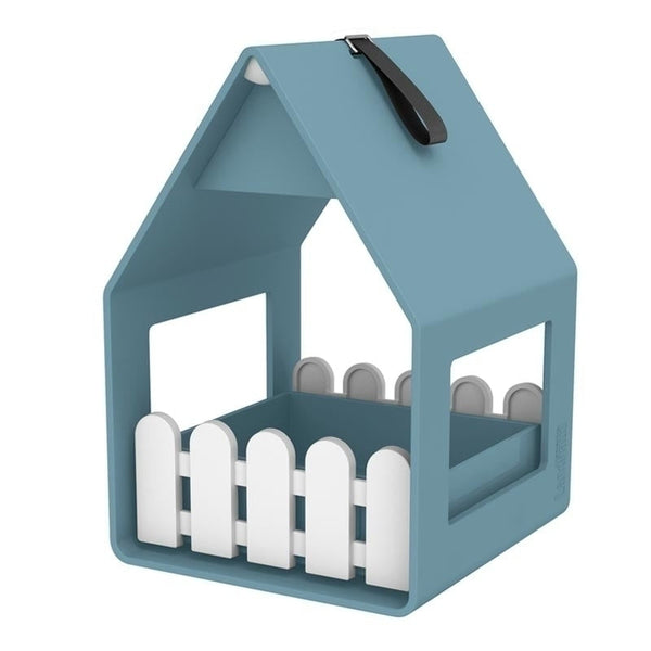 Landhaus - voederhuis wit/grijsblauw