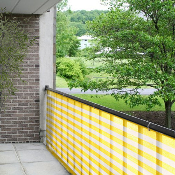 Balkondoek geel/wit 300x90cm