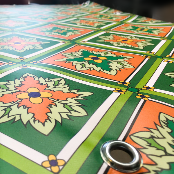 Balkondoek - Tegeltjes print - dubbelzijdig
