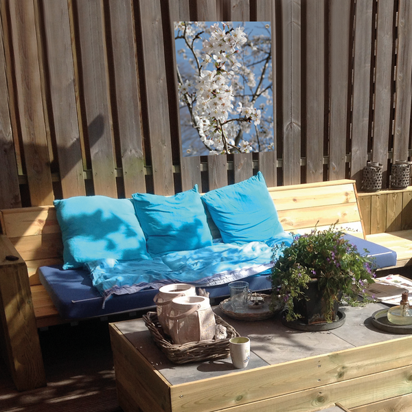 Tuinposter - Kersenbloesem wit - 100x70cm