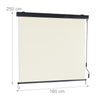 Beige verticaal zonnescherm met zwengel