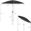 Parasol Shanghai - 270cm - zwart