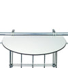 Balkon klaptafel, HPL tafelblad, halfrond, cremewit 40 x 60 cm