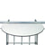 Balkon klaptafel, HPL tafelblad, halfrond, cremewit 40 x 60 cm