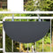 Balkon klaptafel, HPL tafelblad, halfrond, antraciet 40 x 60 cm