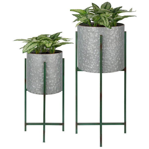 Esschert Design - Bloembak op standaard rond set/2