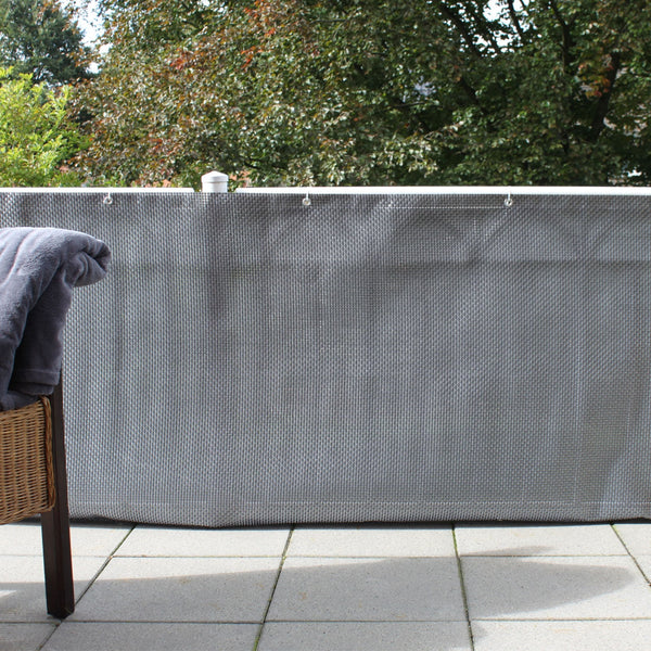Balkondoek kunststof zilver antraciet 300x75cm