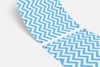 Balkondoek - chevron wit/lichtblauw - enkelzijdig