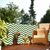 Balkondoek op maat met print – Chevron wit/groen