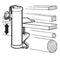 Parasolhouder wand type H aluminium diam. 2,5cm
